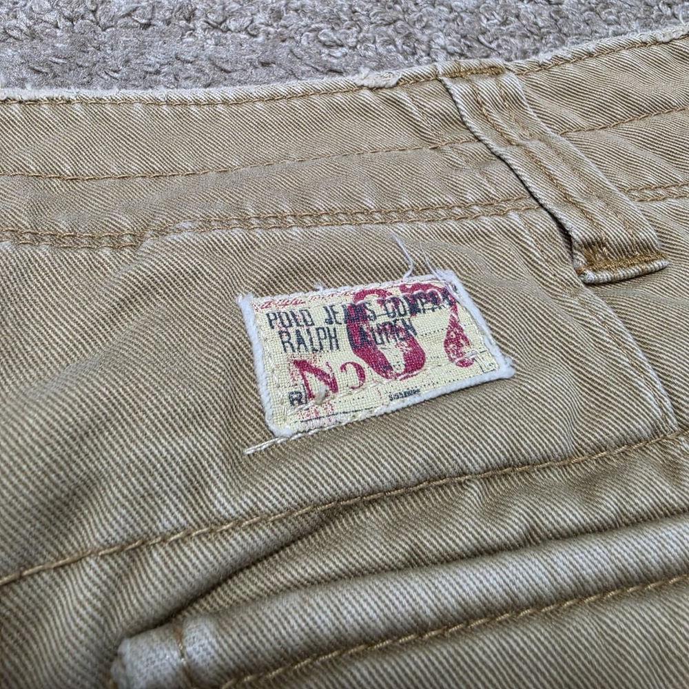 Vintage Polo Jeans Company Ralph Lauren Cargo Shorts Mens 34 Khaki Y2K Utility - Picture 4 of 11